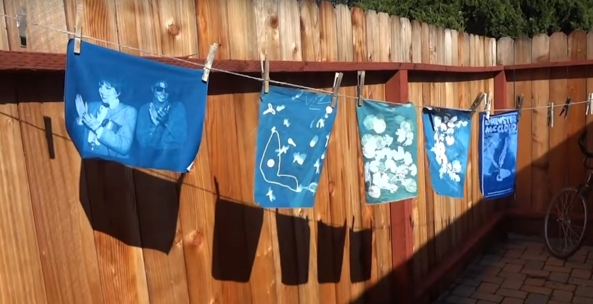 Cyanotype maken met kant en klare textiel vellen